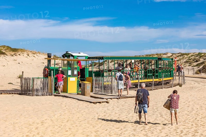 Historic museum railway on the beach of Cap Ferret