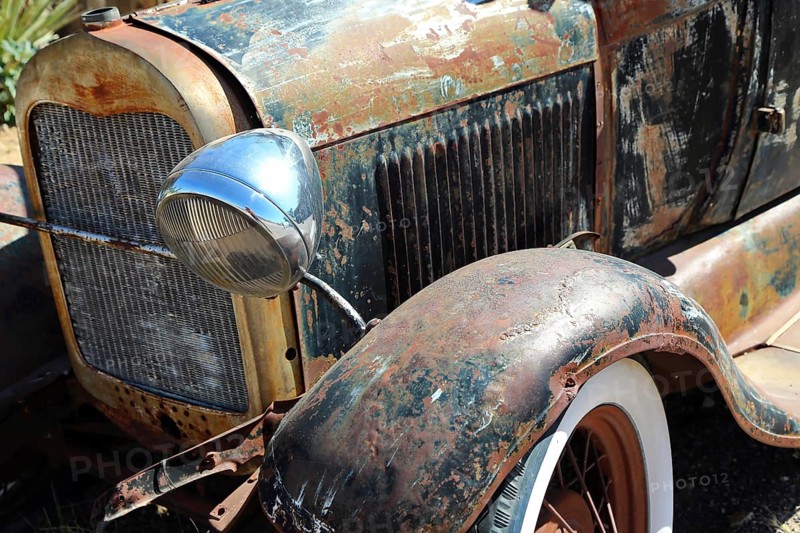 Vintage cars at the Hackberry General Store on historic Route 66. Kingman