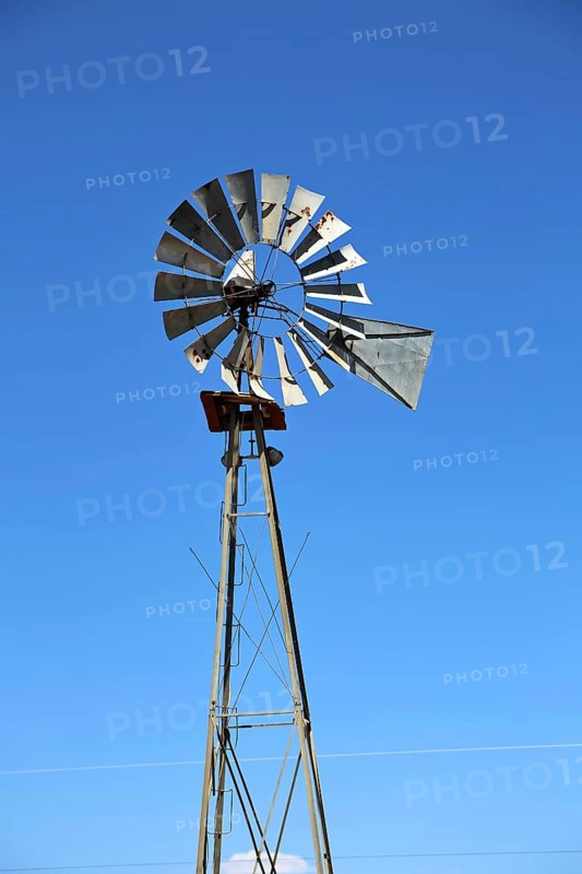 Windmill in Seligman on historic Route 66 in the Wild West. Seligman