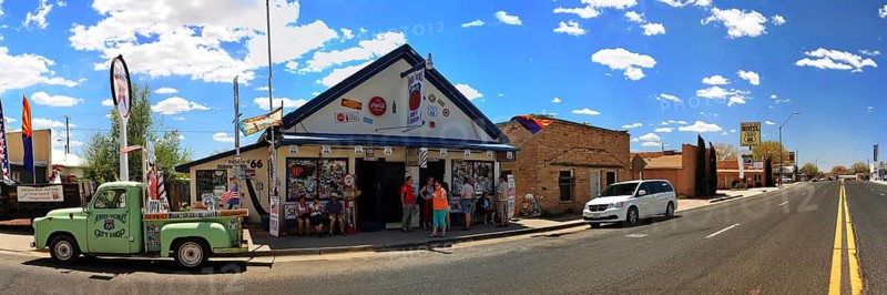 Western town in Seligman on historic Route 66 in the Wild West. Seligman