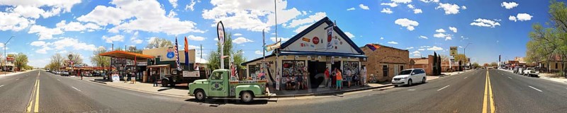 Western town in Seligman on historic Route 66 in the Wild West. Seligman