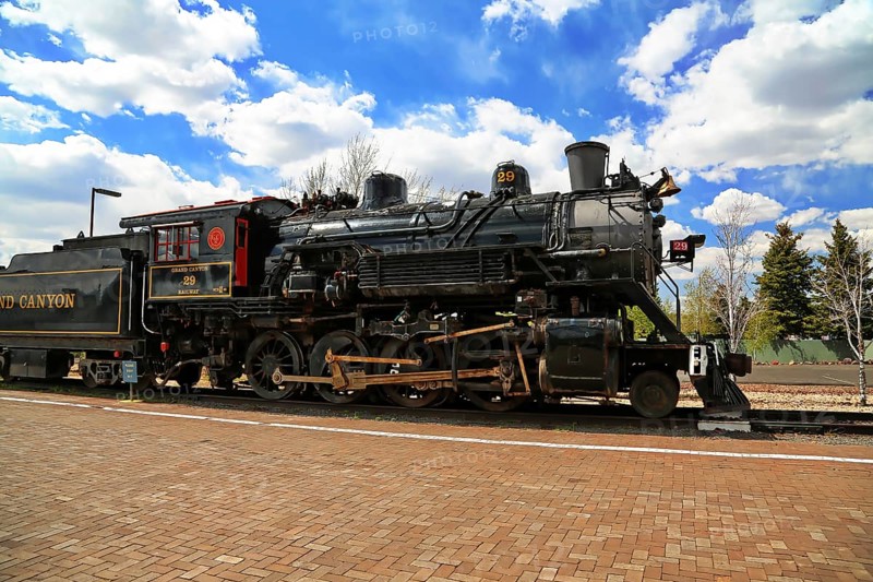 Steam locomotive in Seligman on historic Route 66 in the Wild West. Seligman