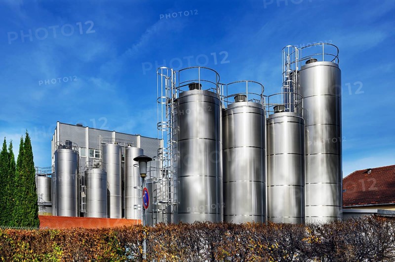 Steel silos at Kaeserei Edelweiss GmbH & Co. KG in Kempten