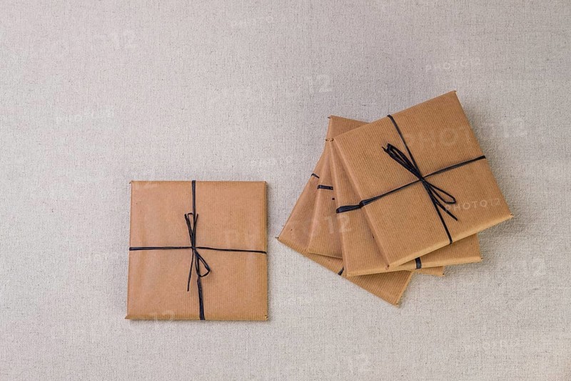 Gift box tied with band