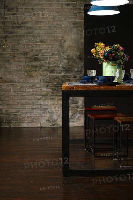 Empty table served for dinner