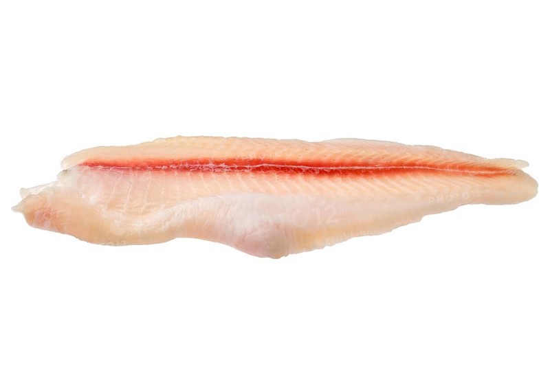 Fresh raw fillet of pangasius isolated on white background