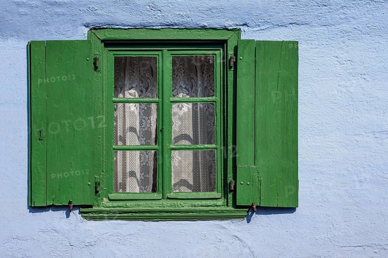 Blue house facade