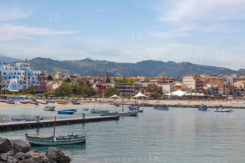 View of the seaside resort of Giardini-Naxos