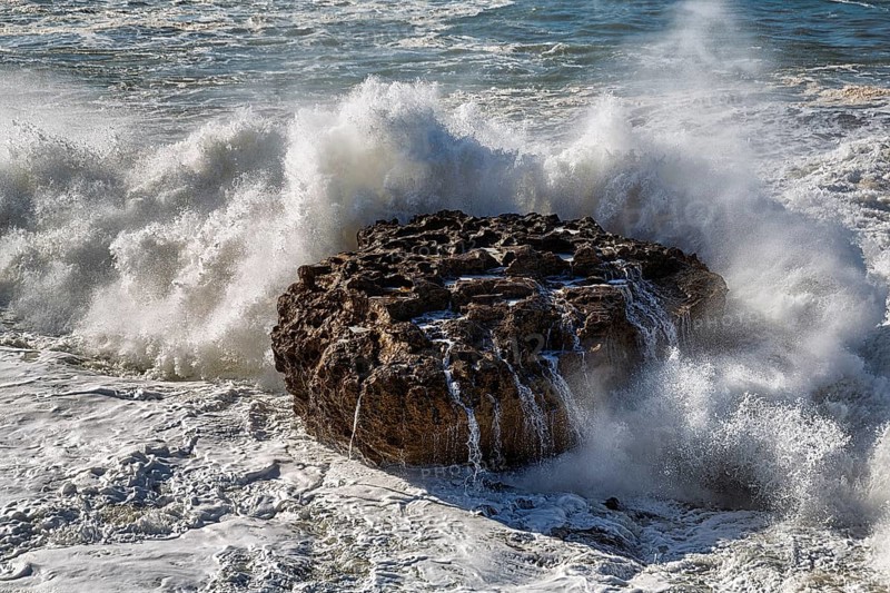 Rock in the surf