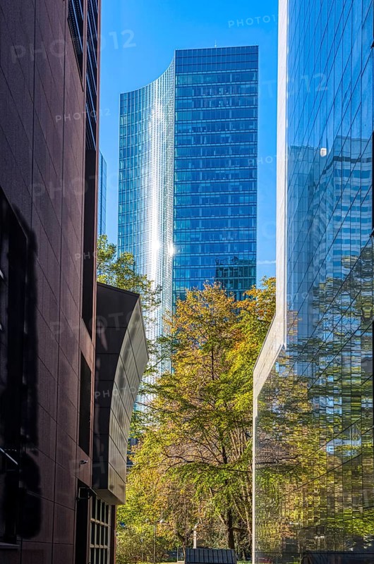 The Skyper skyscraper in the banking district of Frankfurt am Main