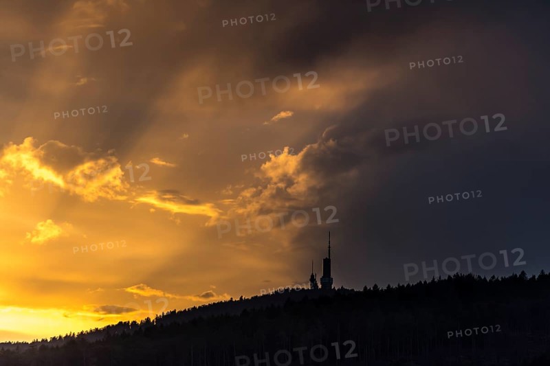The large Feldberg in the Taunus in the evening sun
