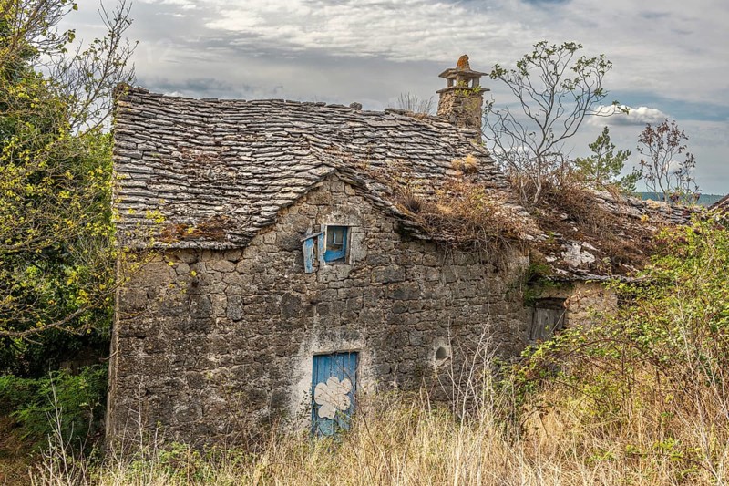 Traditional stone house in cevennes national park. Tarn et Garonne