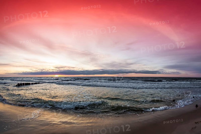 Beautiful sunset on the sea beach