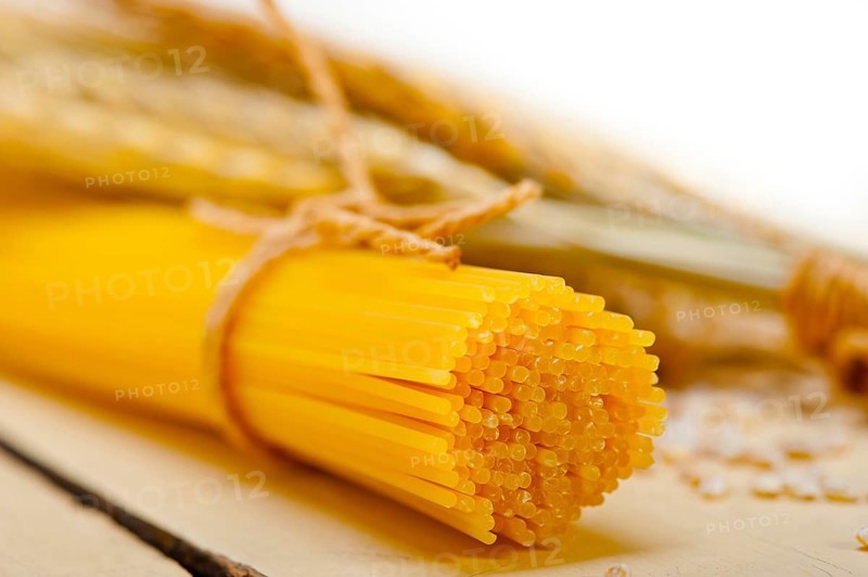 Organic Raw italian pasta and durum wheat grains crop
