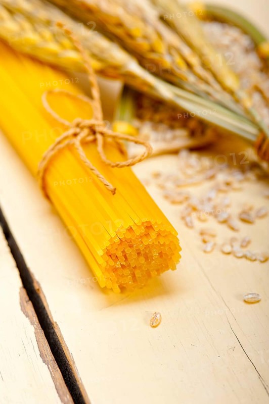Organic Raw italian pasta and durum wheat grains crop