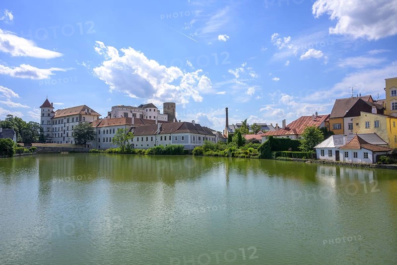 View over pond to castle