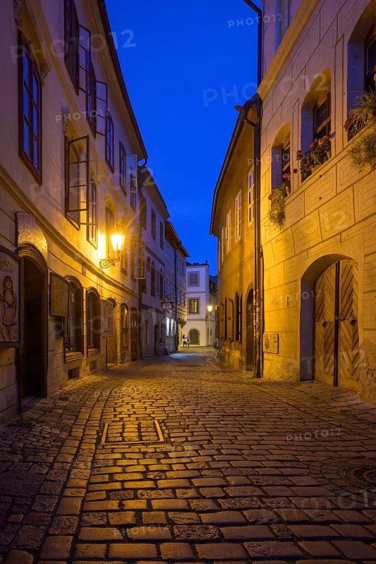 Alley in the old town in the evening