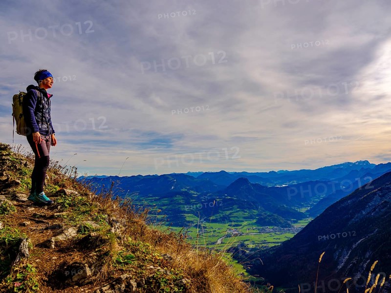 Mountaineer enjoying the view of the Salzach valley