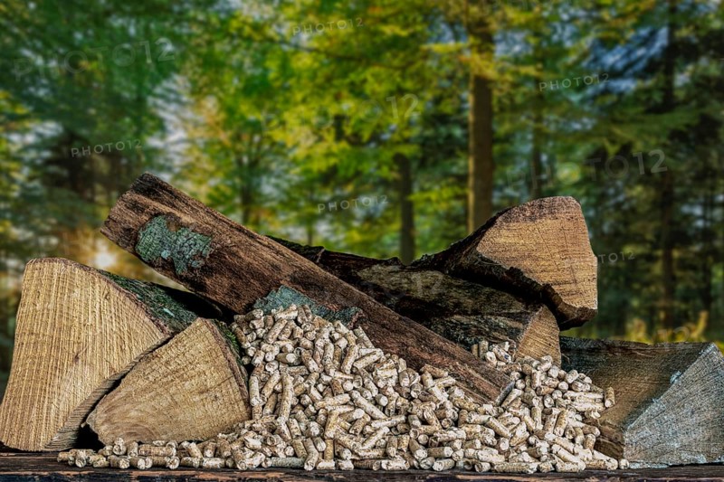 Wood pellets and beech wood