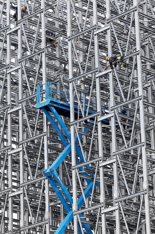 High bay warehouse under construction