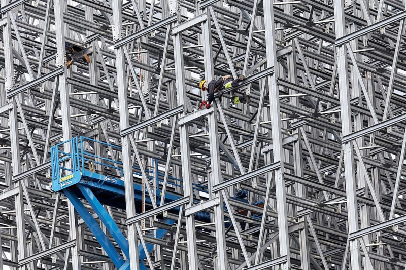 High bay warehouse under construction