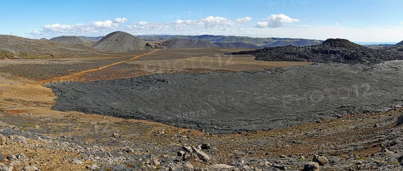 Solidified lava