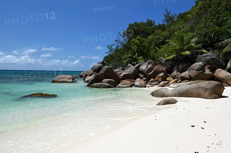 Granite rocks on the beach of Anse Source dArgent