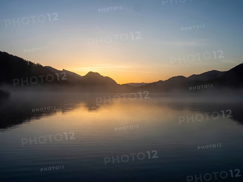 Morning atmosphere at sunrise on Lake Fuschl