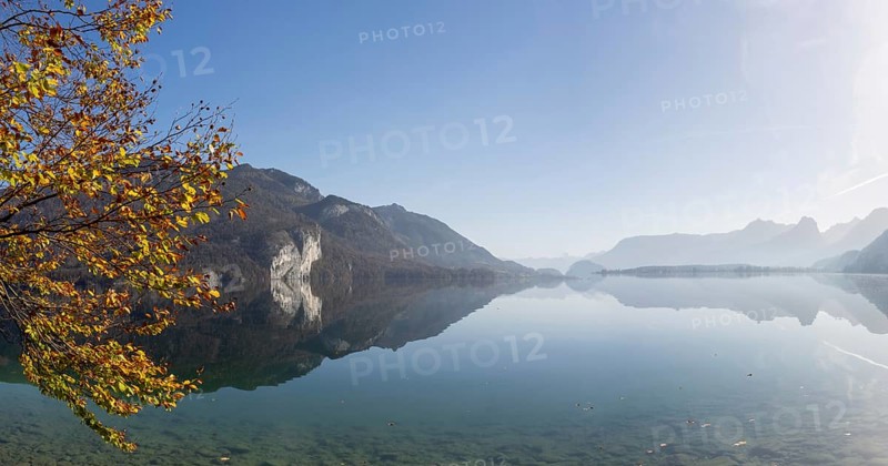 View of the Falkensteinwand at Lake Wolfgangsee