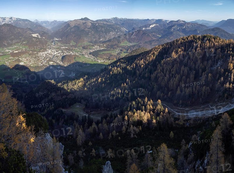 View from the Katrin mountain peak of Bad Ischl