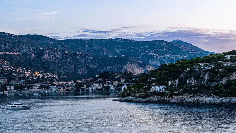 Sunrise over Harbor and Bay of Villefranche-sur-Mer