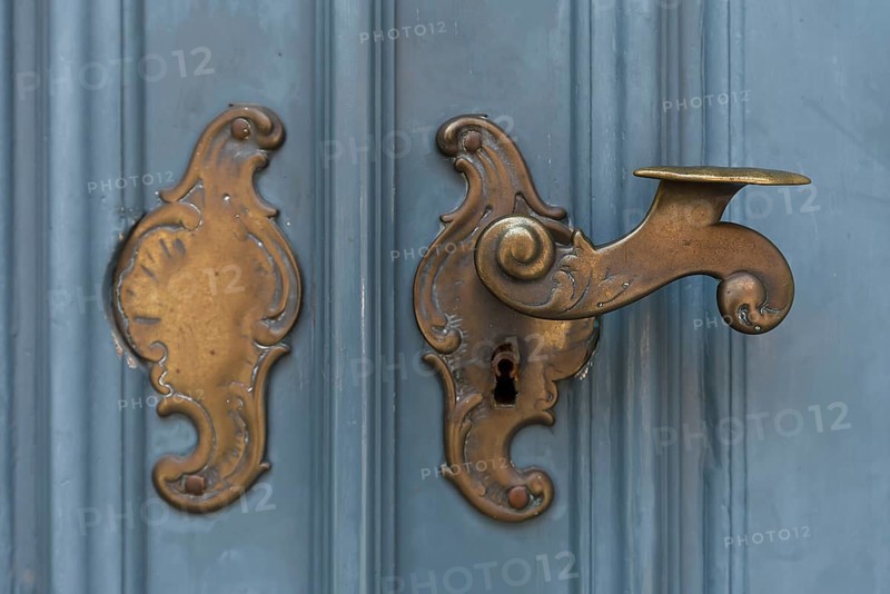 Historic brass door lock