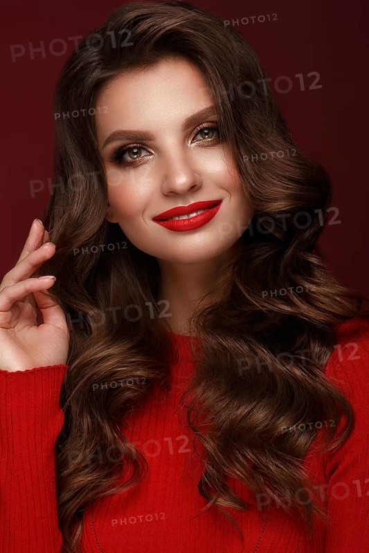 Beautiful sexy woman with classic make-up