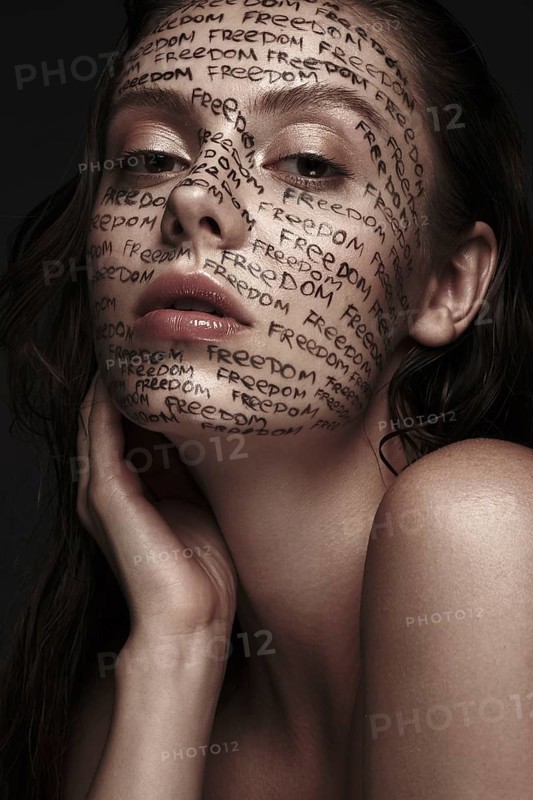 Portrait of woman with creative makeup