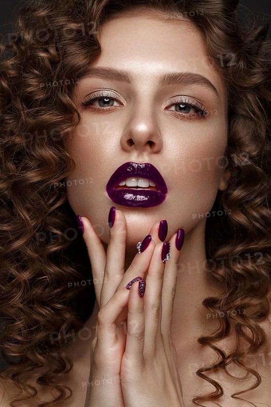 Beautiful girl with evening make-up