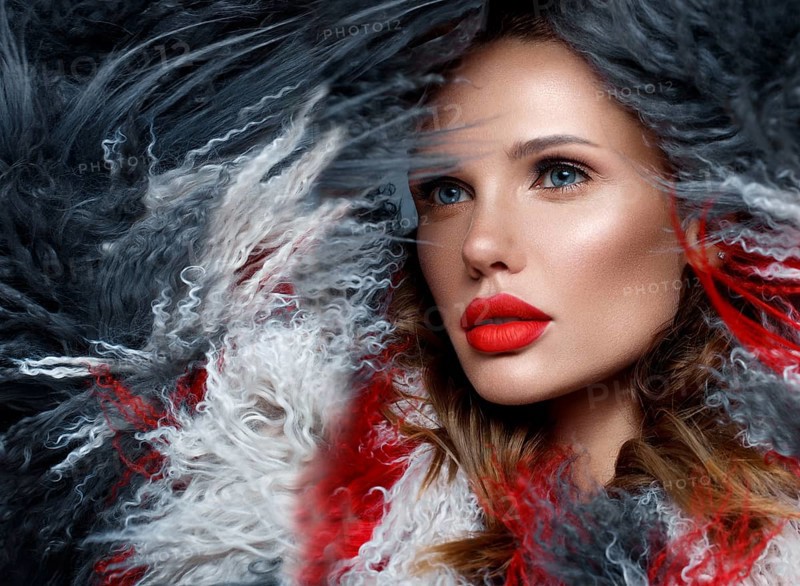 Beautiful woman with classic holiday make-up
