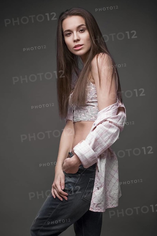 Sexy fashion model with long hair