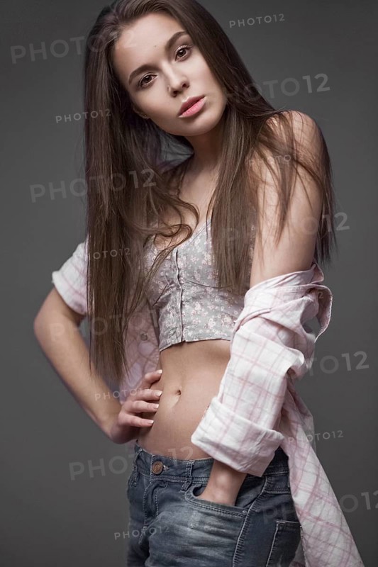 Sexy fashion model with long hair