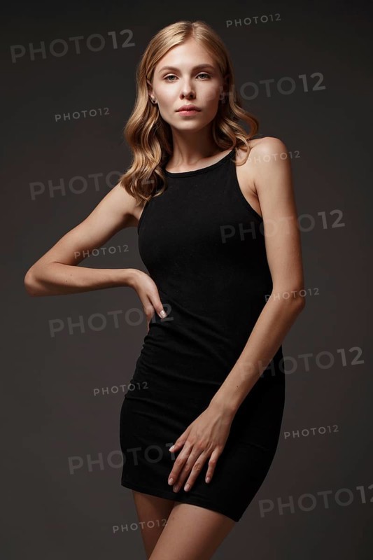 Fashion model with long hair