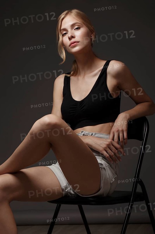 Fashion model with long hair
