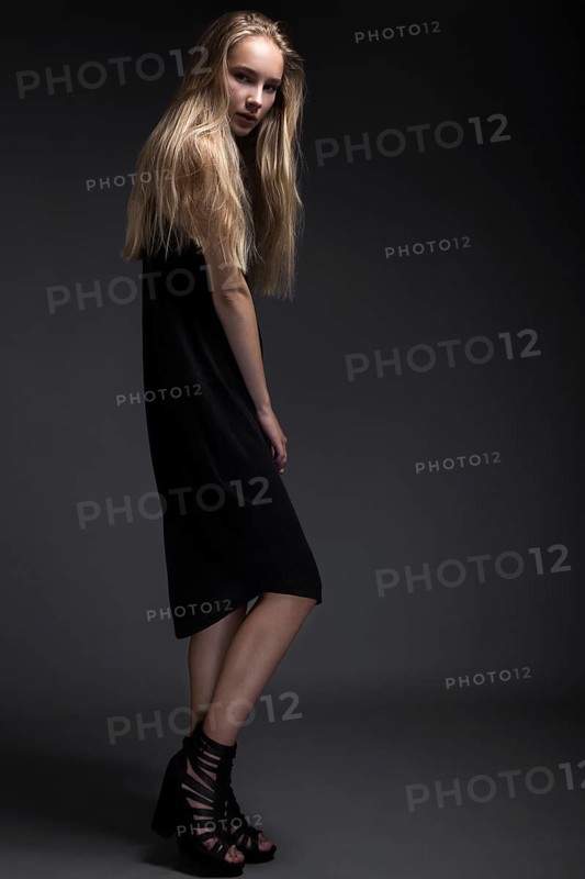 Fashion model with long hair