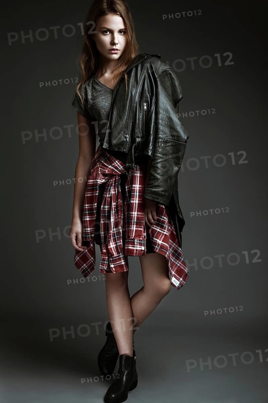 Attractive beautiful fashionable woman in everyday clothes