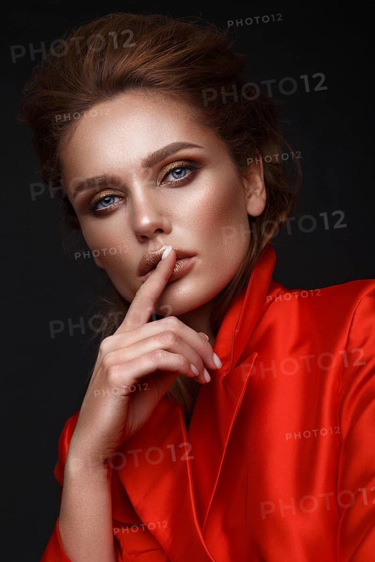 Beautiful sexy girl with sensual lips
