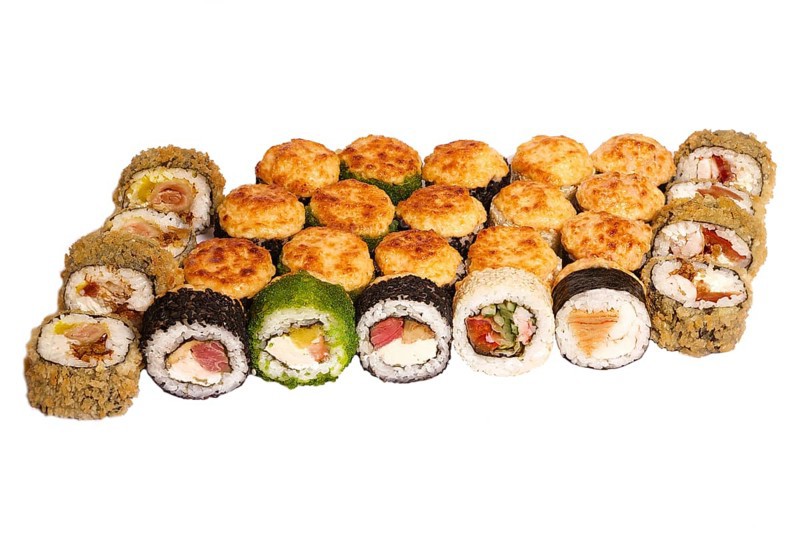 Set of sushi set isolate on a white background. Japanese restaurant menu