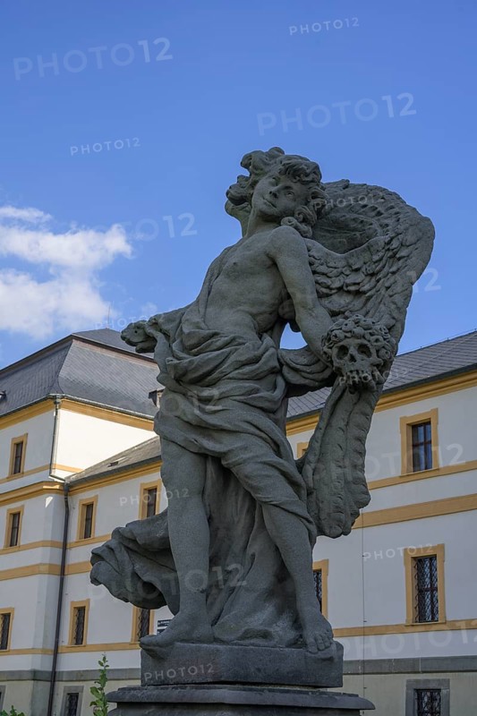 Baroque statues at the hospital building of the former spa