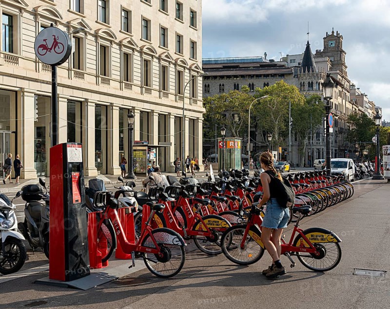 Collection point for rental bikes and scooters