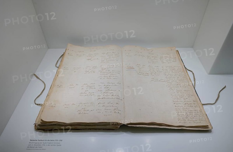 Marbach baptismal register with entry Baptism Friedrich Schiller