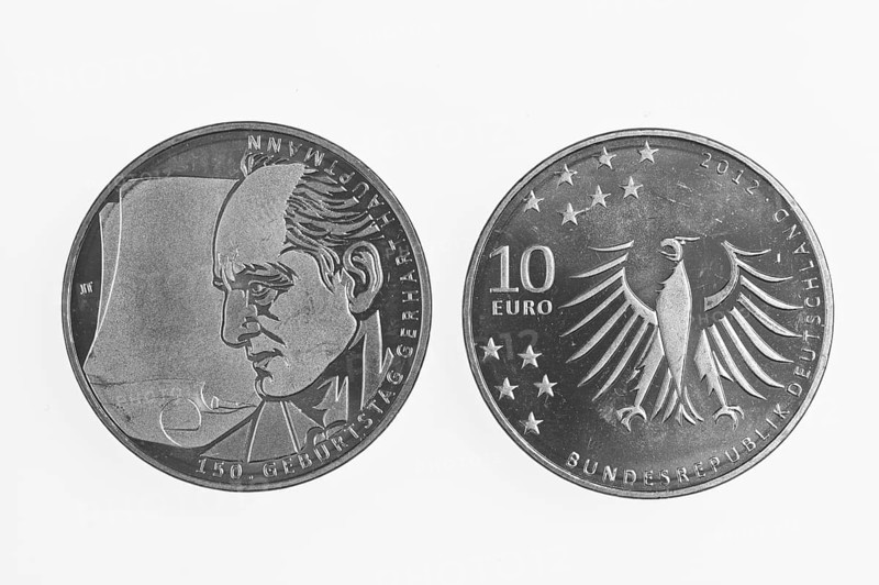 10 euro commemorative coin of Gerhard Hauptmann