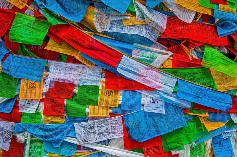 Prayer flags along the friendship highway