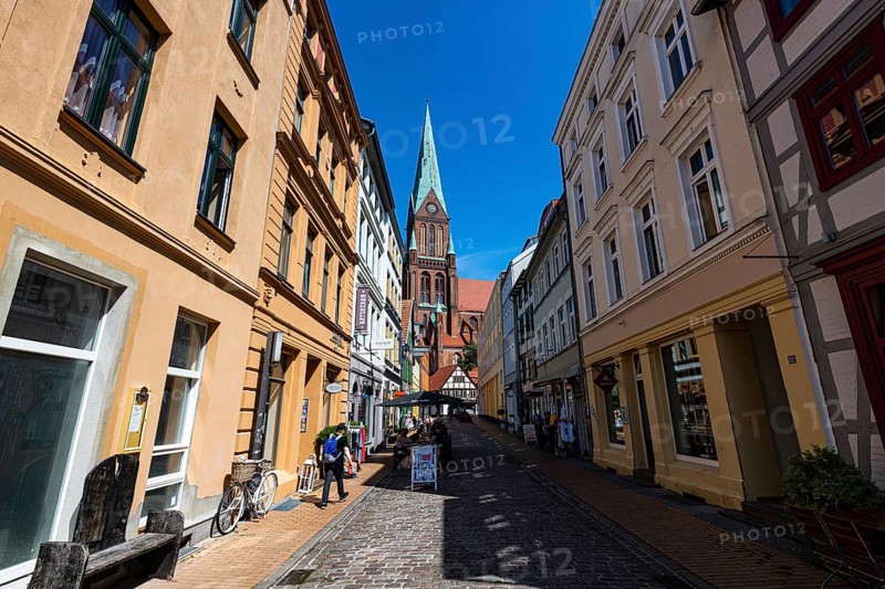 Old town of Schwerin with the cathedral